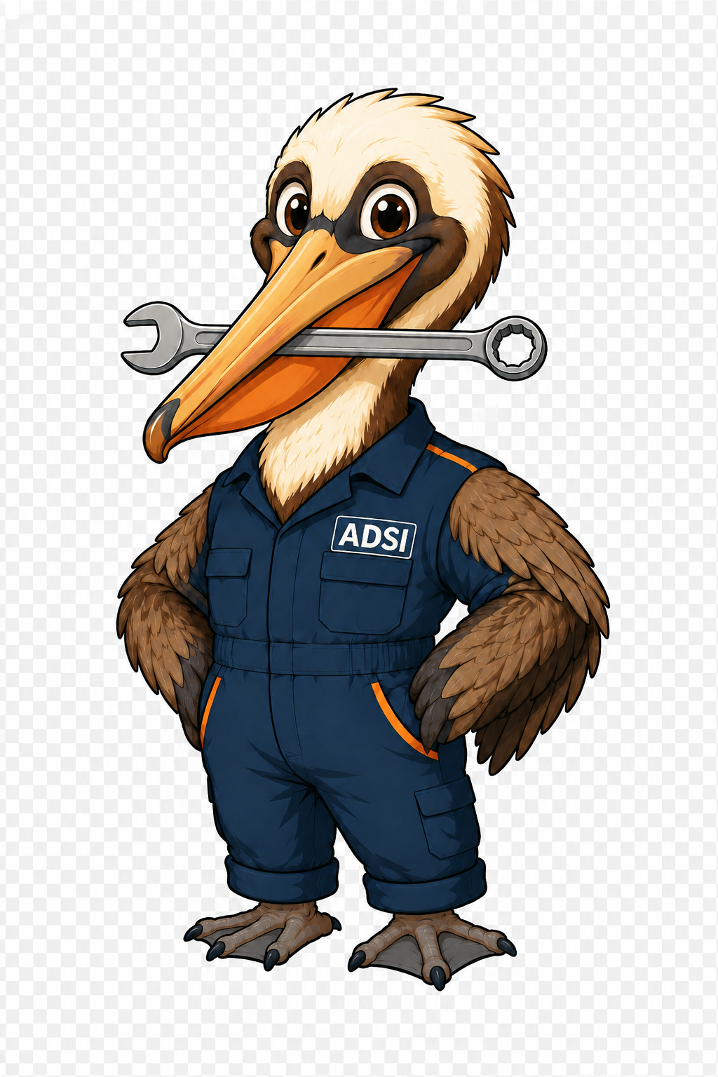 ASI pelican mechanic holding a wrench